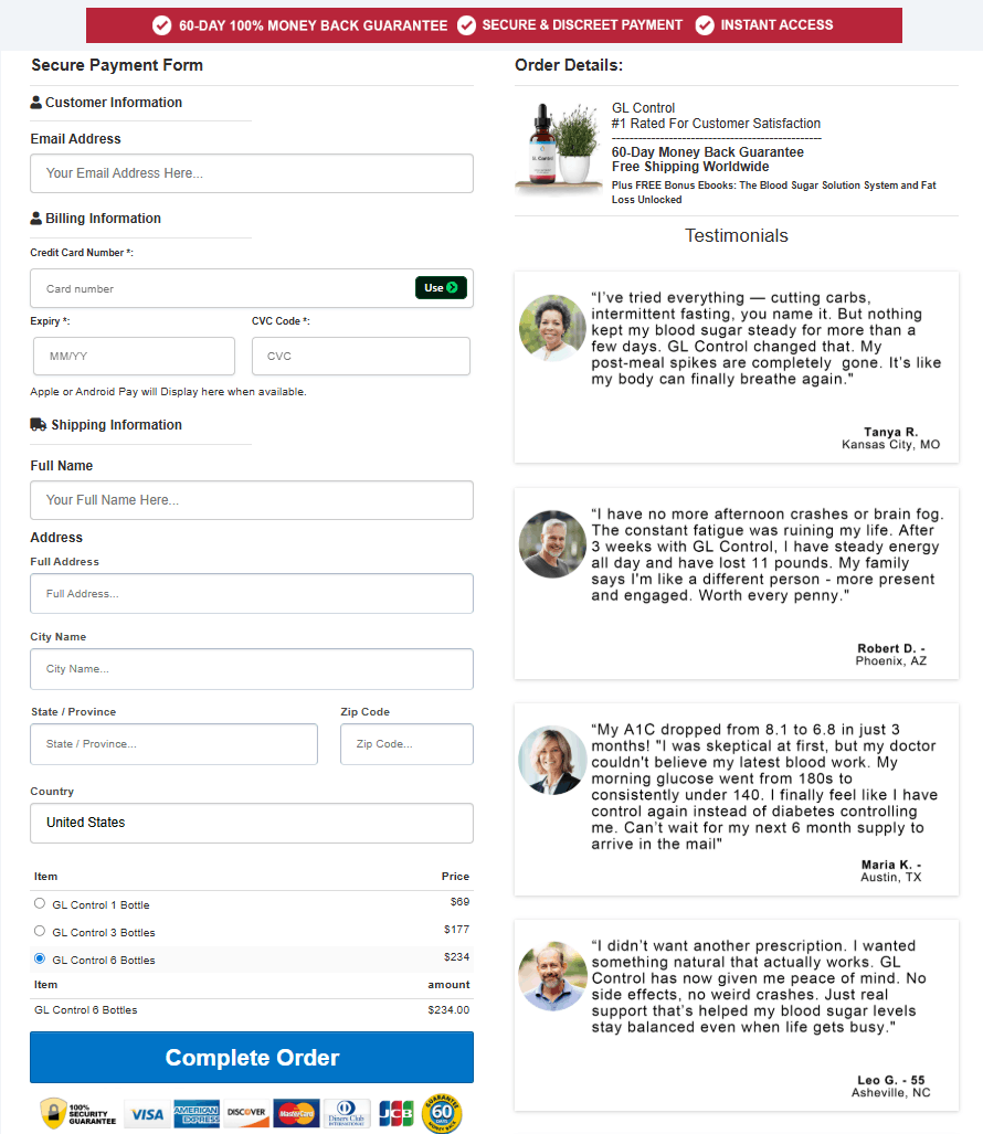 GL Control order page